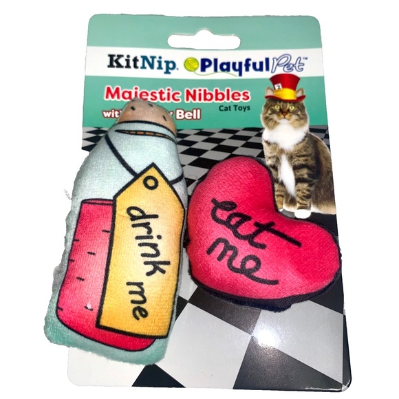 Kitty Cat Meowlice In Wonderland Theme Dangler Catnip Plush New Lot of 4 Toys - Picture 8 of 13